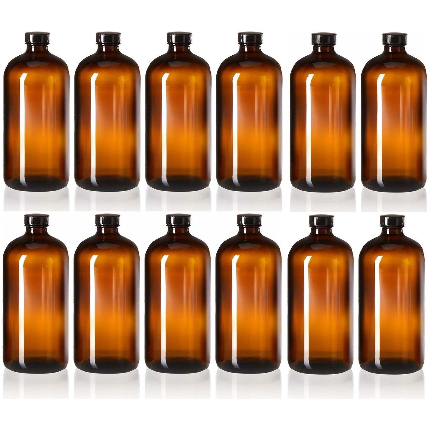 32oz Boston Round Glass Growler - Amber