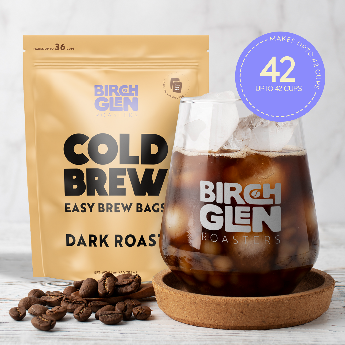 Birch Glen Cold Brew Coffee Pitcher Packs - 12 Bags - Irish Cream