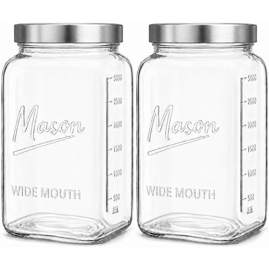 Square gallon jar airtight metal lid detail