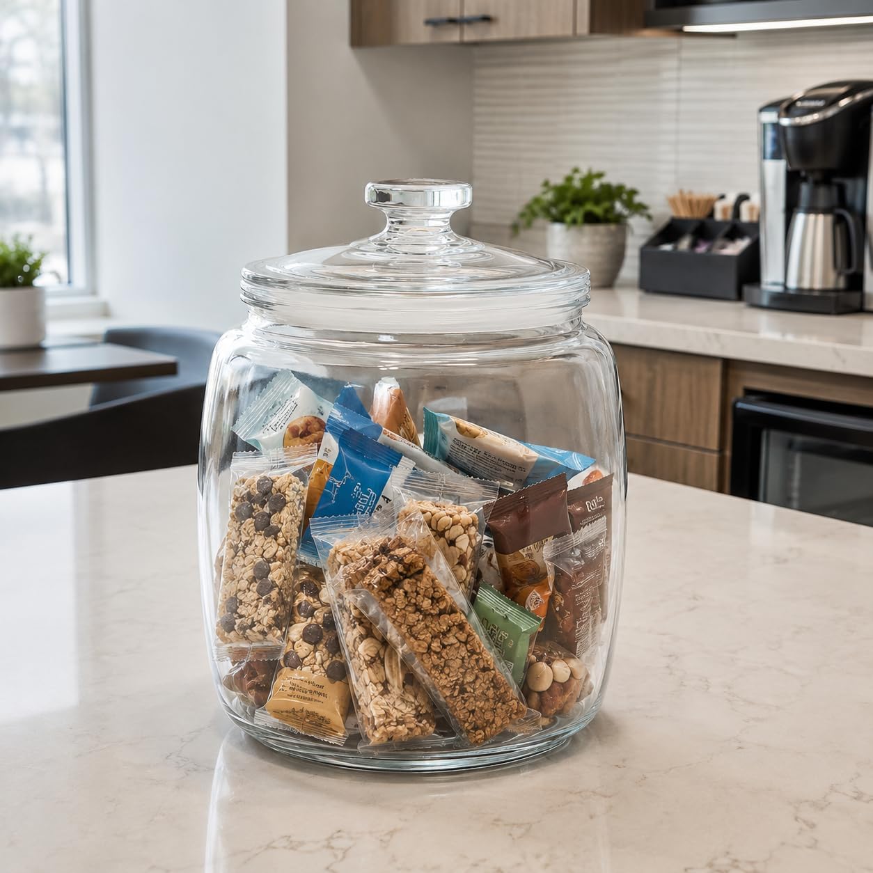 2.5 Gallon Extra Large Glass Cookie Jar - Airtight Lid
