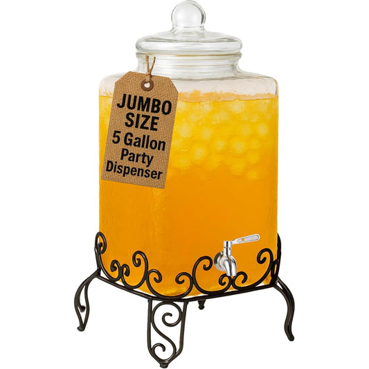 Event size 5 gallon glass drink dispenser