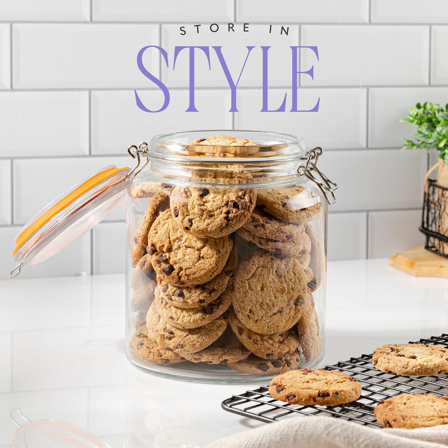 Half Gallon Glass Jar with Swing Clasp Lid