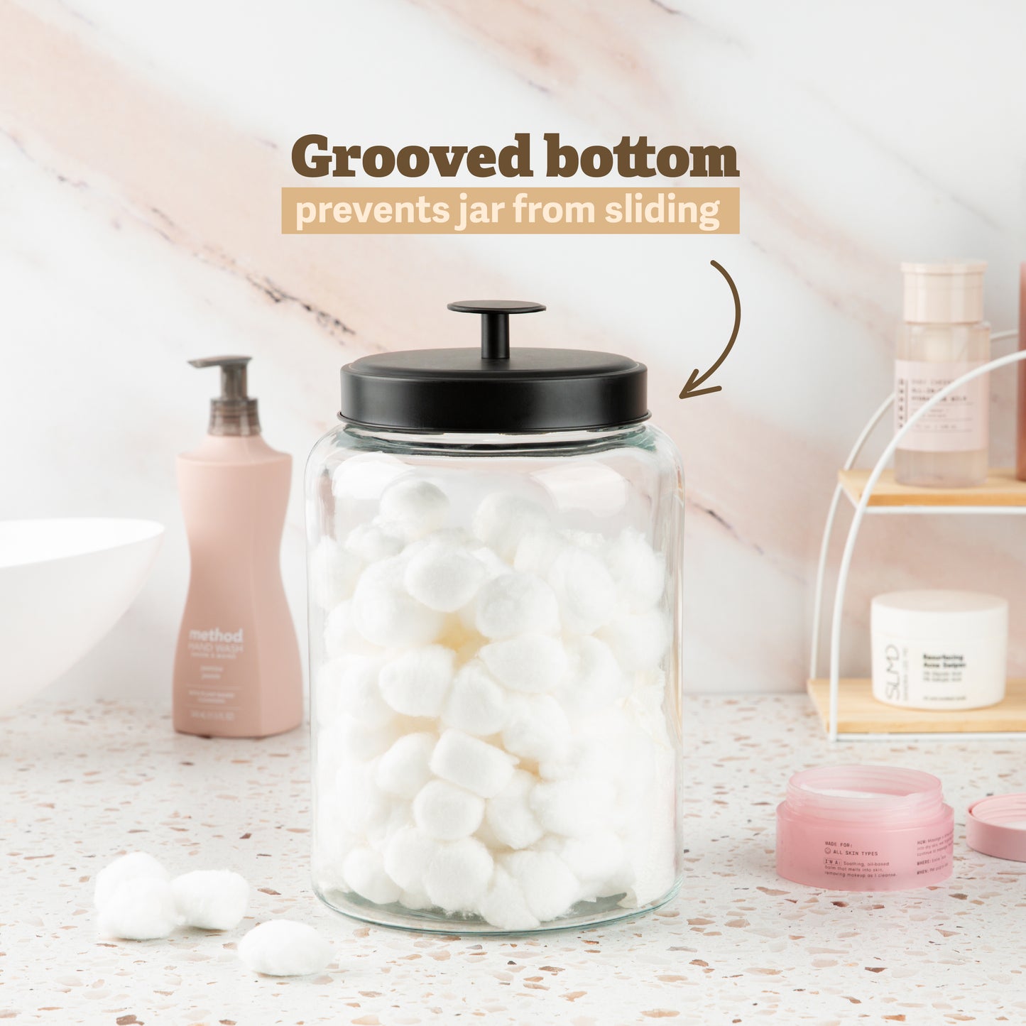 Glass Laundry Pod Holder - Metal Lid