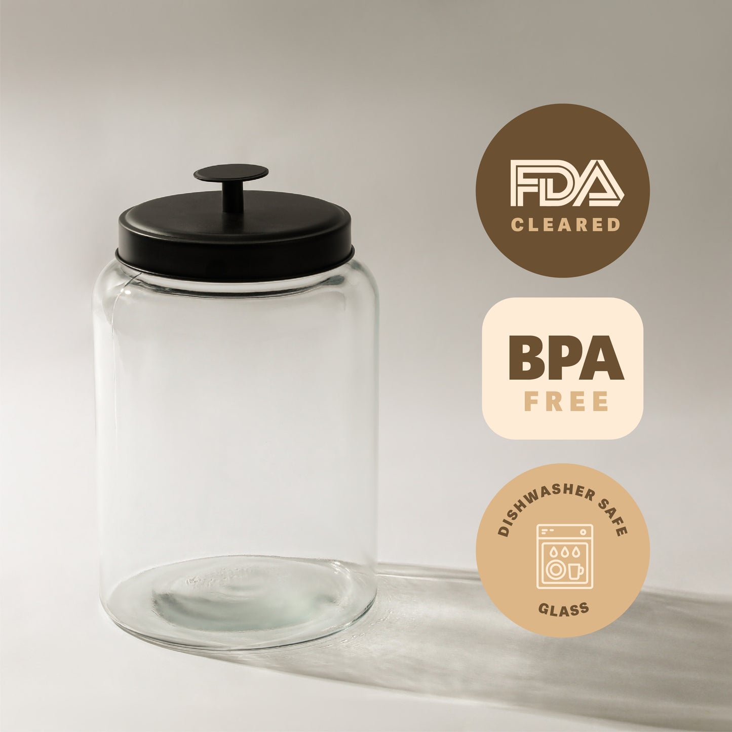 Glass Laundry Pod Holder - Metal Lid