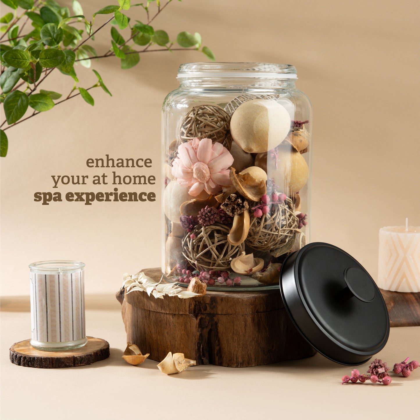 Glass Laundry Pod Holder - Metal Lid