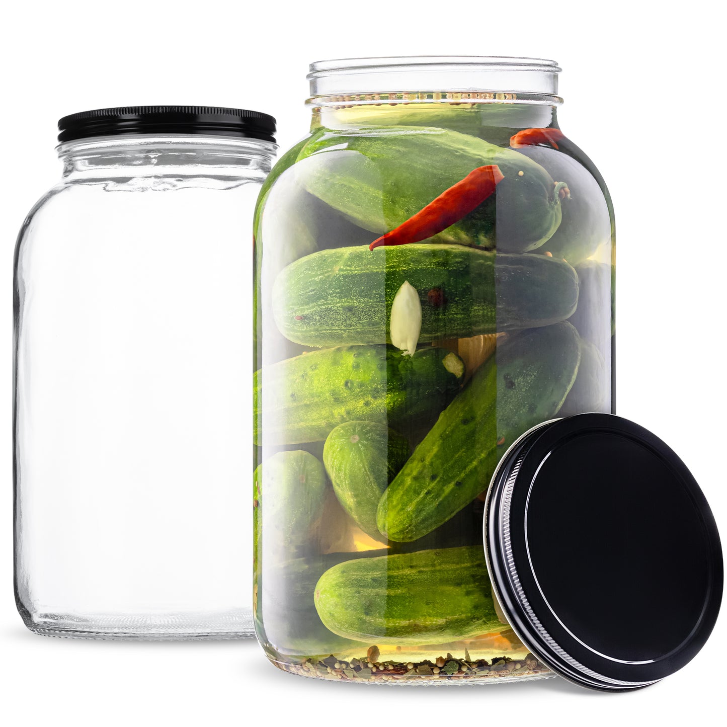 1 Gallon Glass Large Mason Jar - Metal Lids