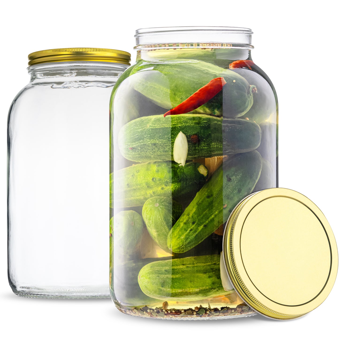1 Gallon Glass Large Mason Jar - Metal Lids