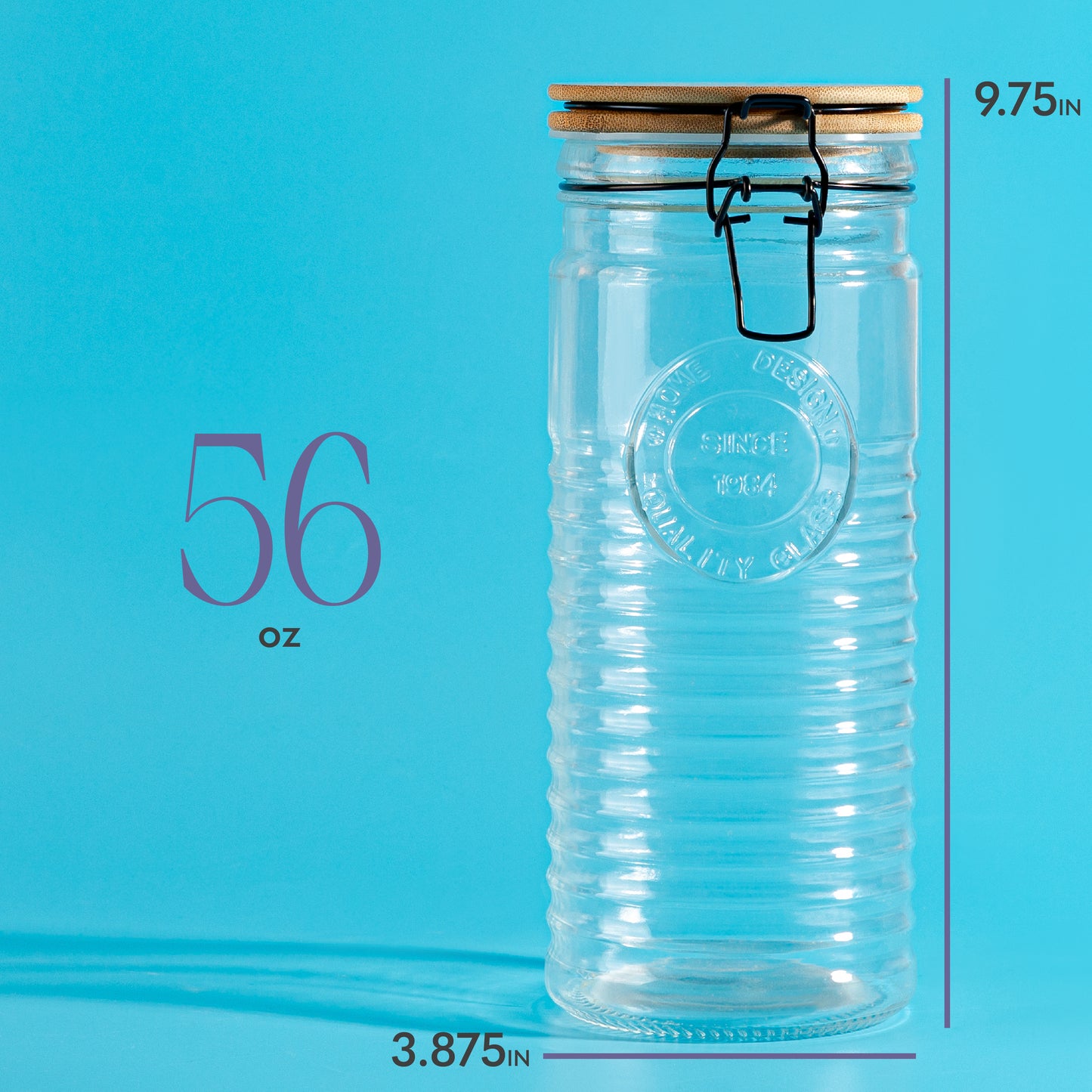 Glass Storage Jars with Airtight Lids – Set of 3 Mason Storage Containers for Cereal, Coffee & Rice