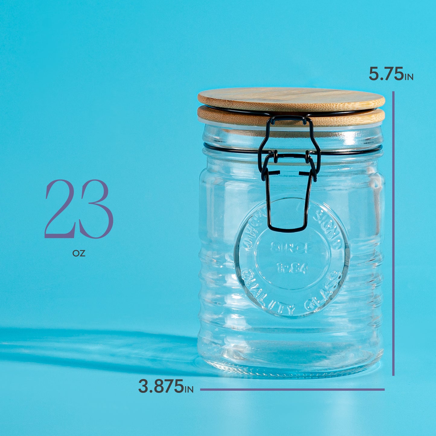Glass Storage Jars with Airtight Lids – Set of 3 Mason Storage Containers for Cereal, Coffee & Rice