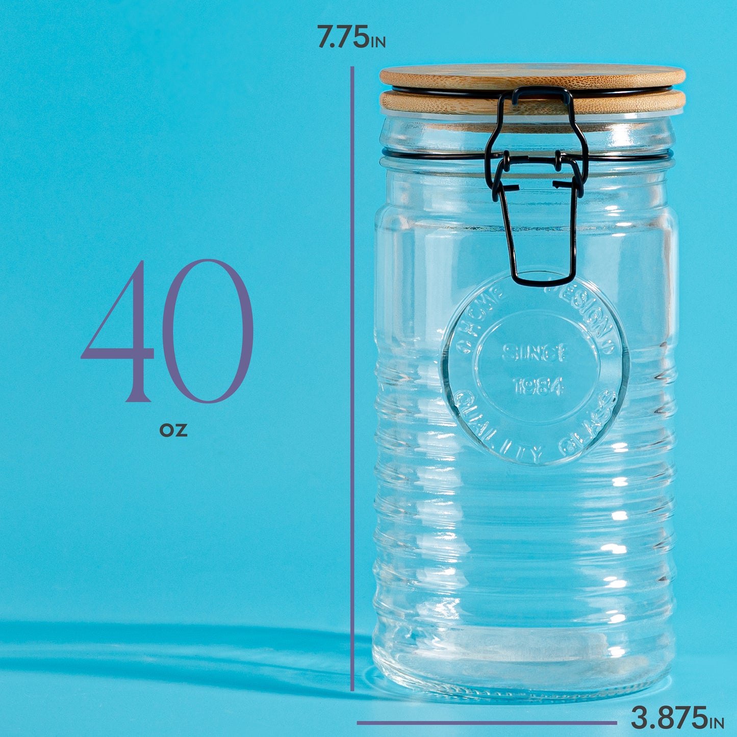 Glass Storage Jars with Airtight Lids – Set of 3 Mason Storage Containers for Cereal, Coffee & Rice