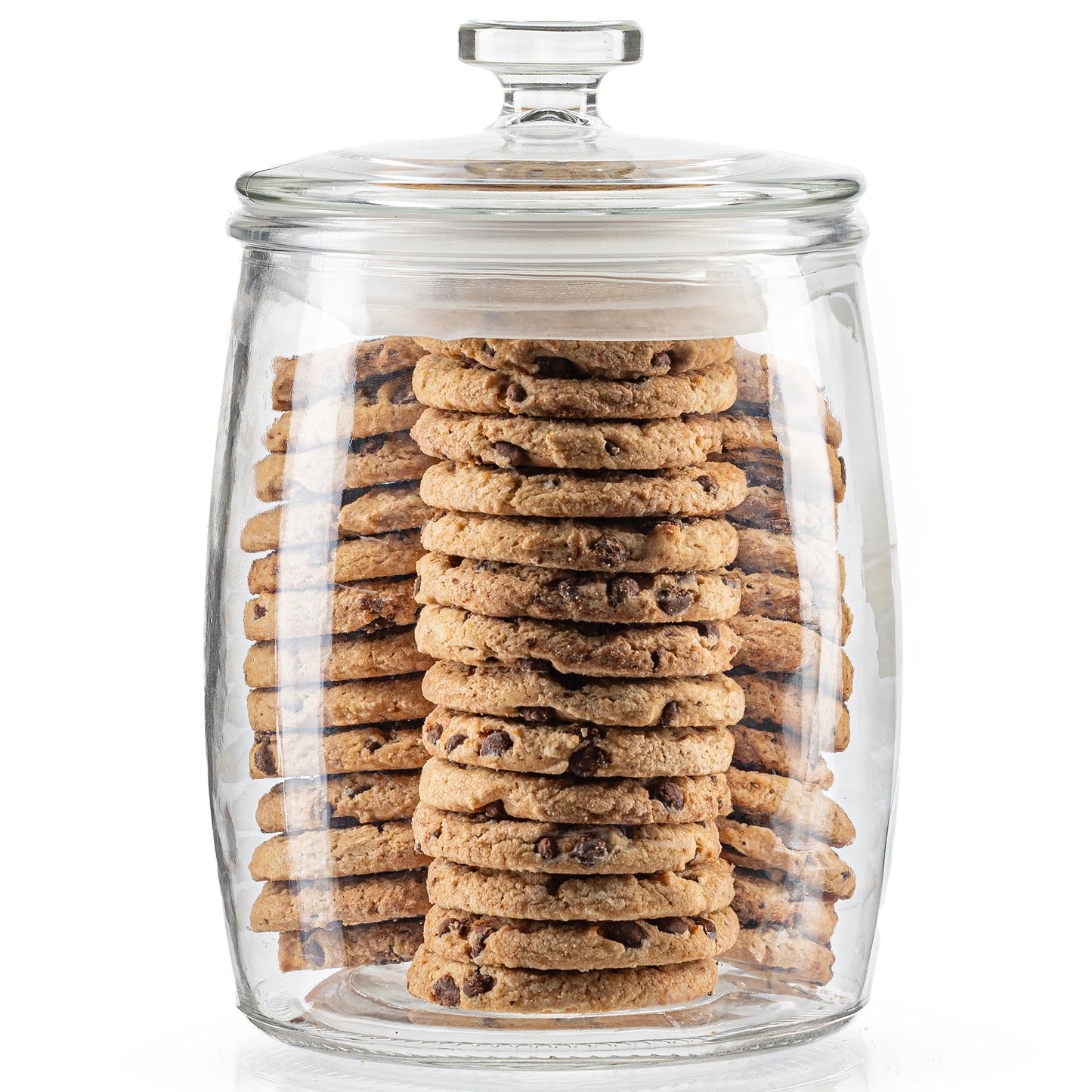 Half Gallon Glass Cookie Jars with Airtight Lids - Pack of 2 (64oz)