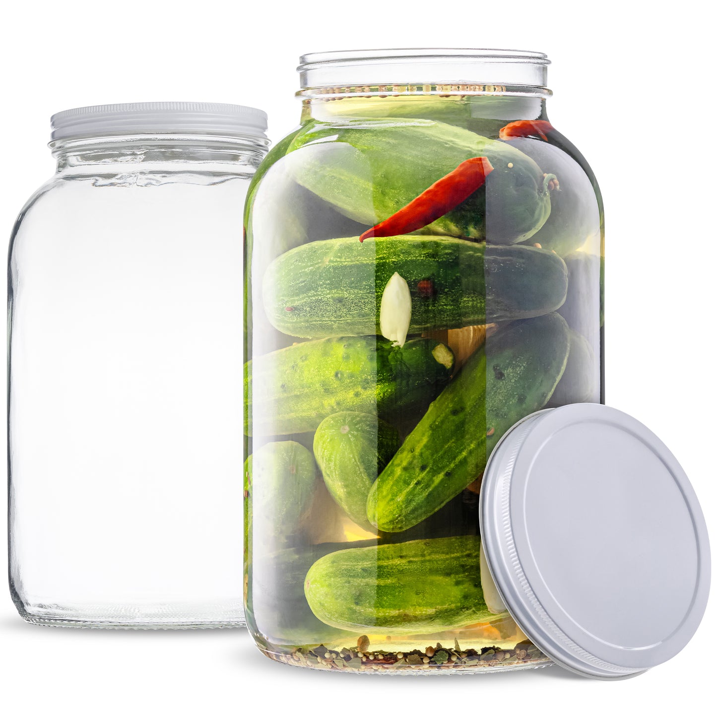 1 Gallon Glass Large Mason Jar - Metal Lids