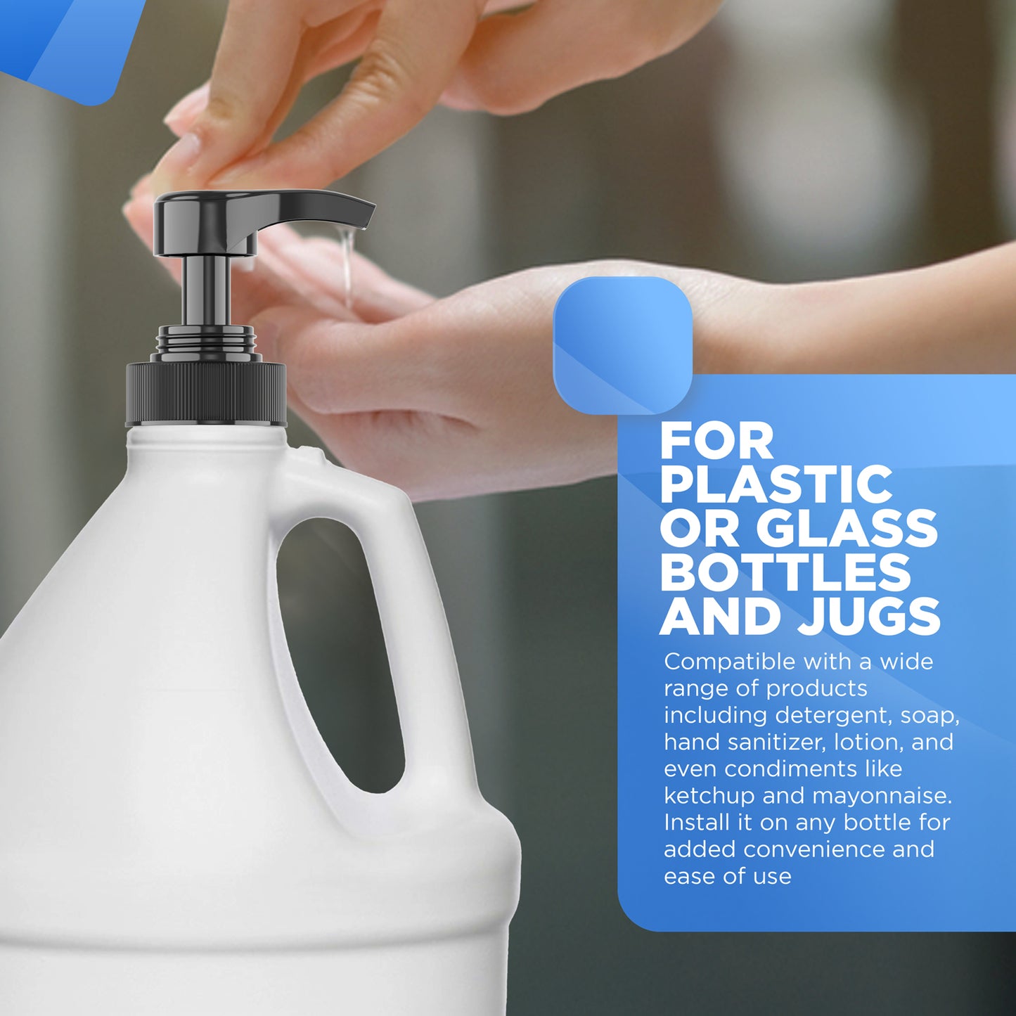 Gallon Pump Dispenser for Glass Jugs or Plastic Bottles 38-400