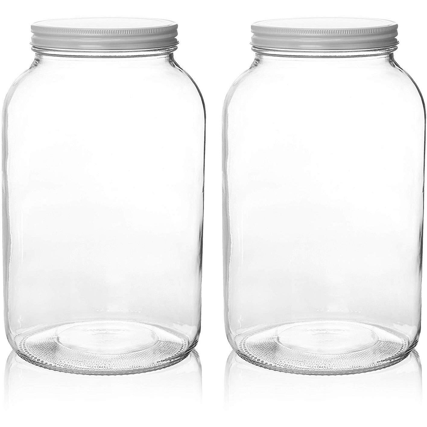 Wide Mouth 1 Gallon Glass Jar With Lid - Glass Gallon Jar For Kombucha &  Sun Tea - Gallon Mason Jars Are Large Glass Jars With Lids 1 Gallon For  Food