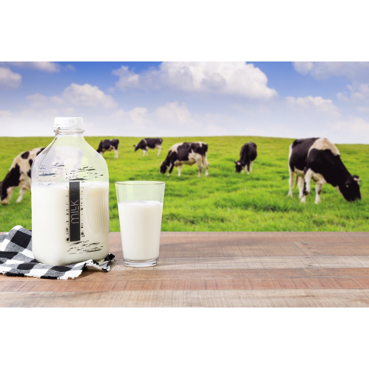 Signature Print 64oz Farmhouse Milk Bottle with Lid and Pour Spout - Milk