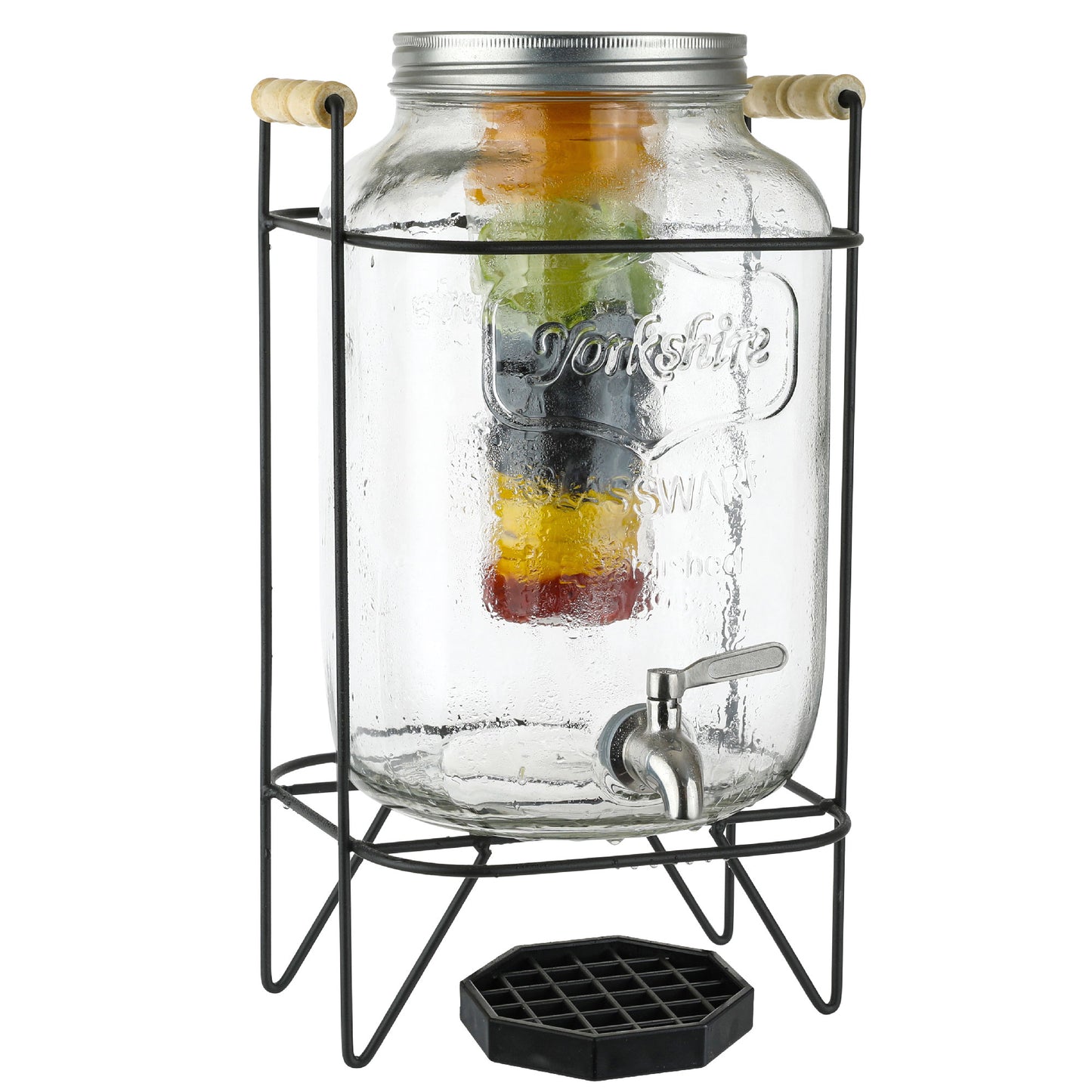 1 Gallon Glass Infuser Dispenser - Yorkshire Wood Handle