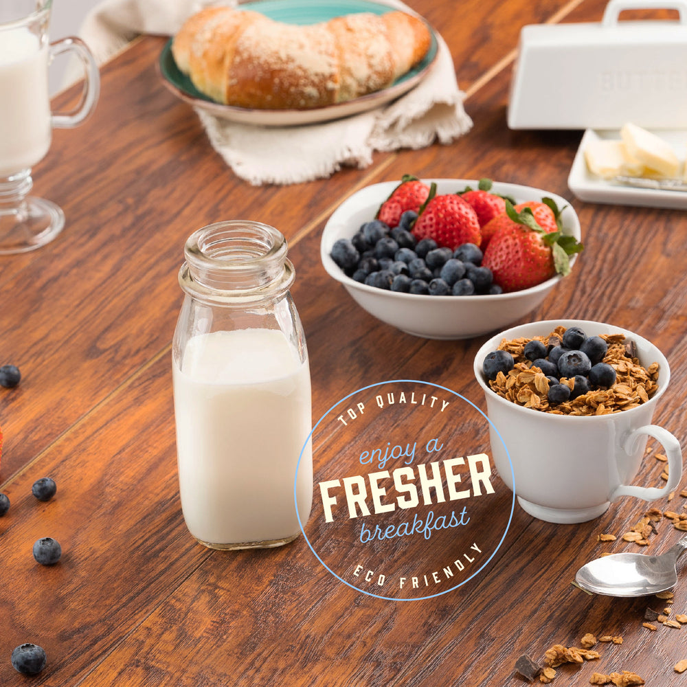 12oz Farmhouse Glass Milk Bottle - Square