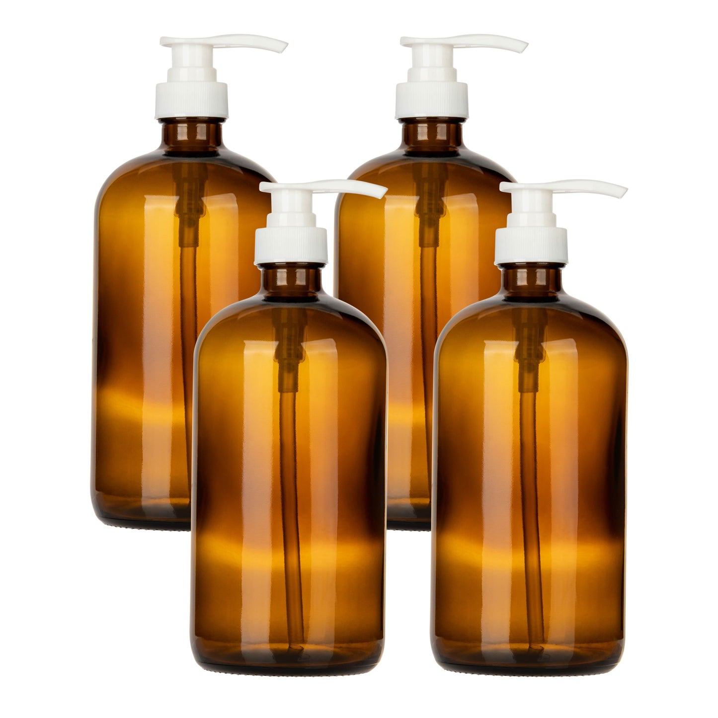 Kitchentoolz amber pump bottles for bathroom refill station