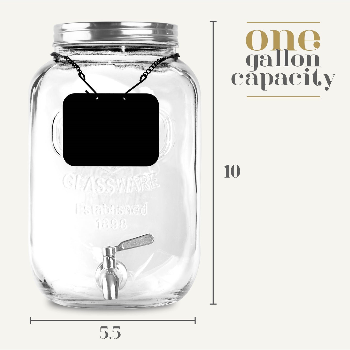 1 Gallon Glass Infuser Dispenser - Yorkshire