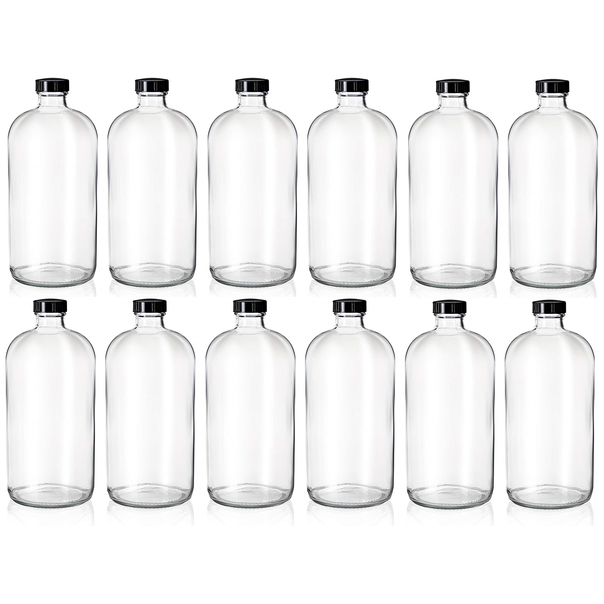 32 oz clear glass growler bottle, view 3