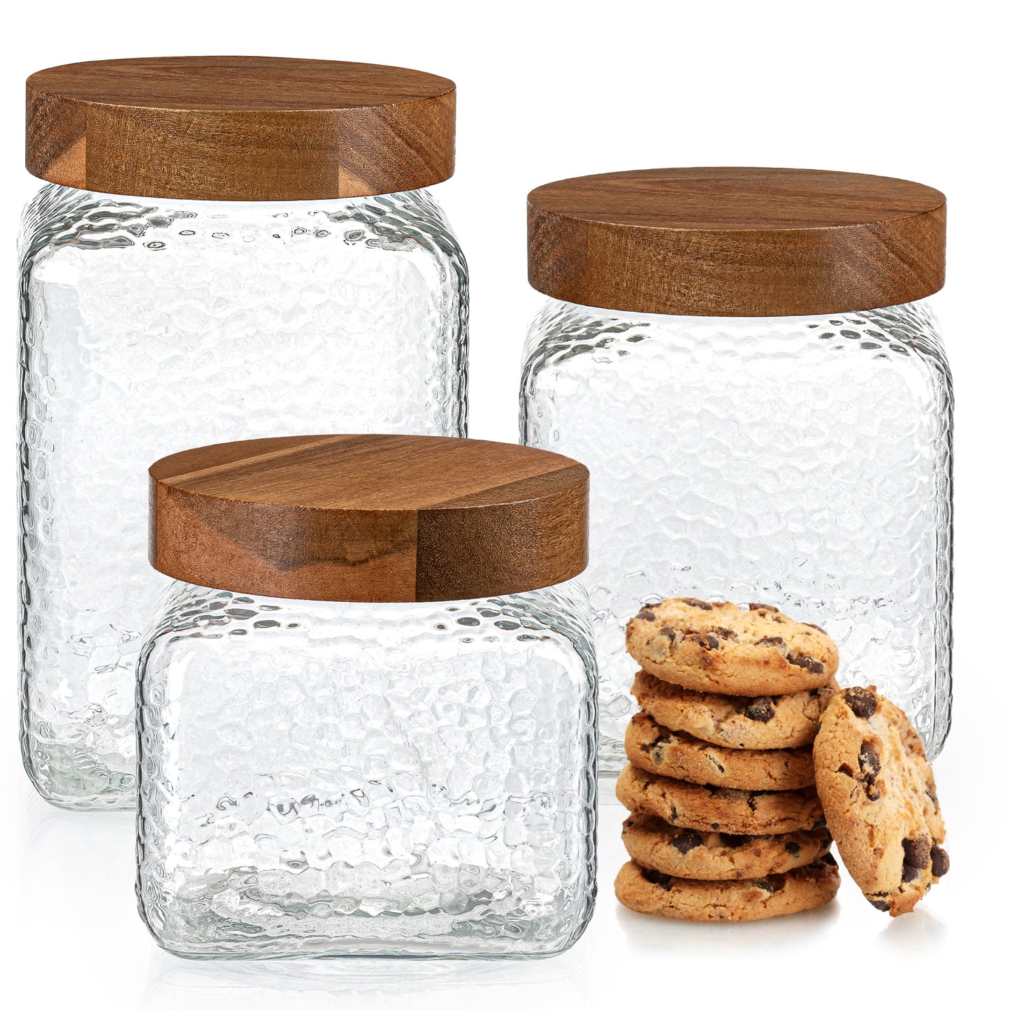 Food Storage Container Set with Airtight Lids – Retro Design (Set of 3)