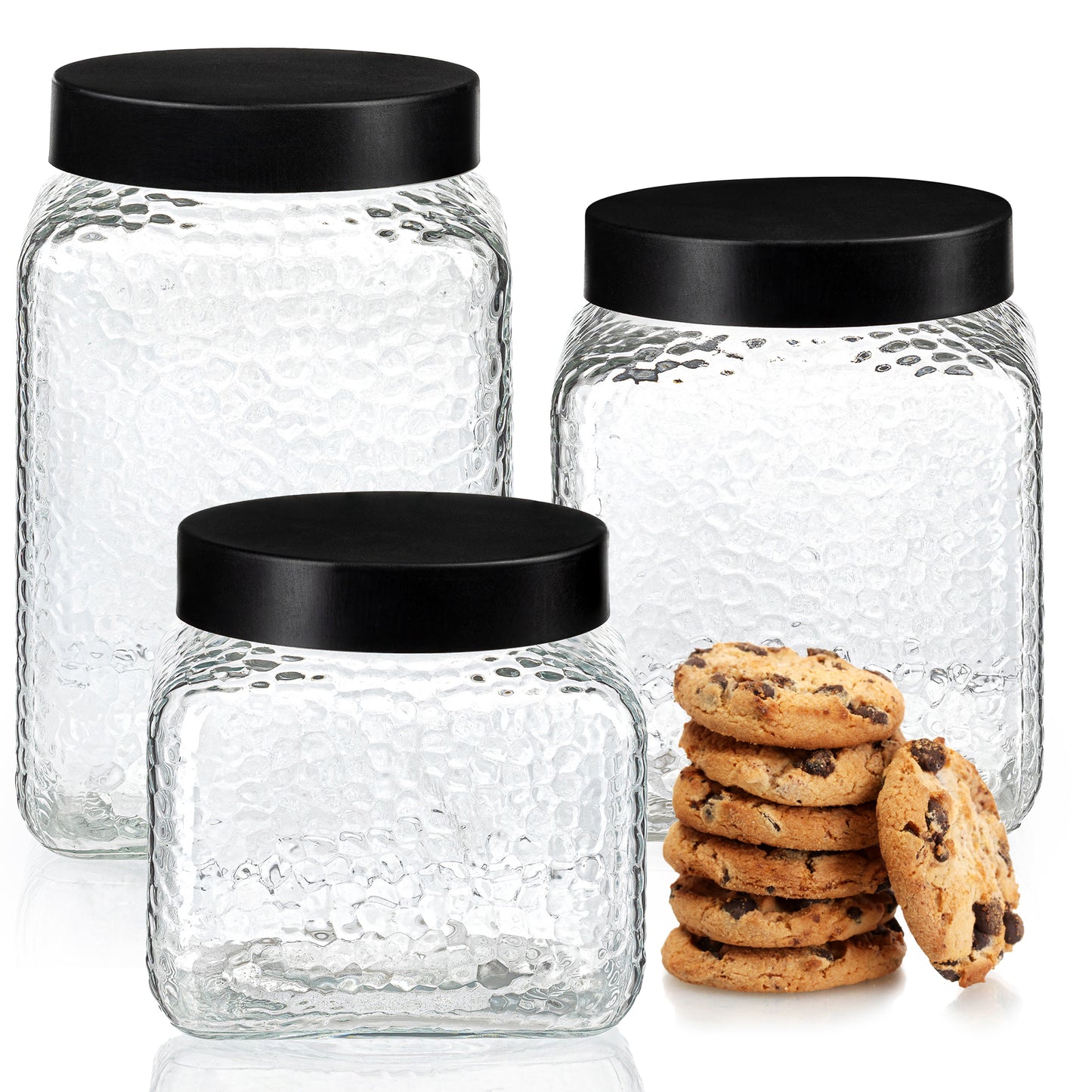 Food Storage Container Set with Airtight Lids – Retro Design (Set of 3)