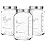 1 Gallon Square Glass Mason Jar - Metal Lid