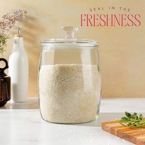 Modern glass cookie jar for candy and treats