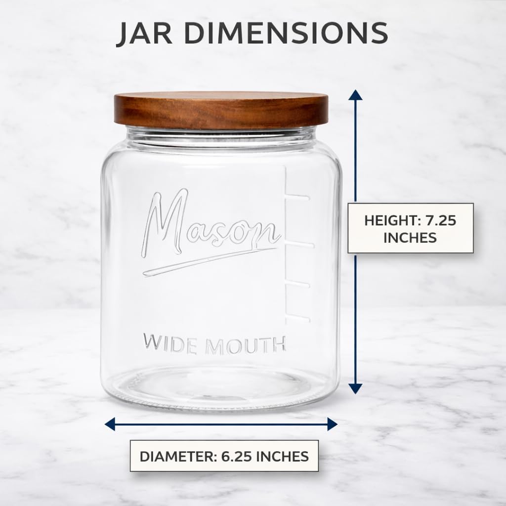 Square half gallon mason jars space-saving pantry set
