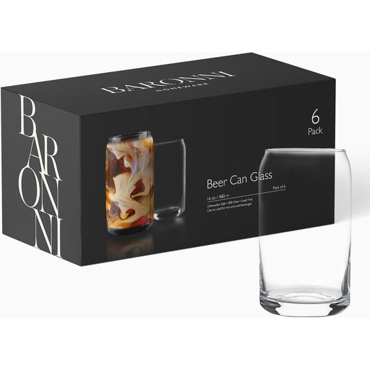 Can Shaped Drinking Glass - 16oz - by Baronni