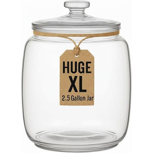 2.5 gallon extra large glass cookie jar with airtight lid