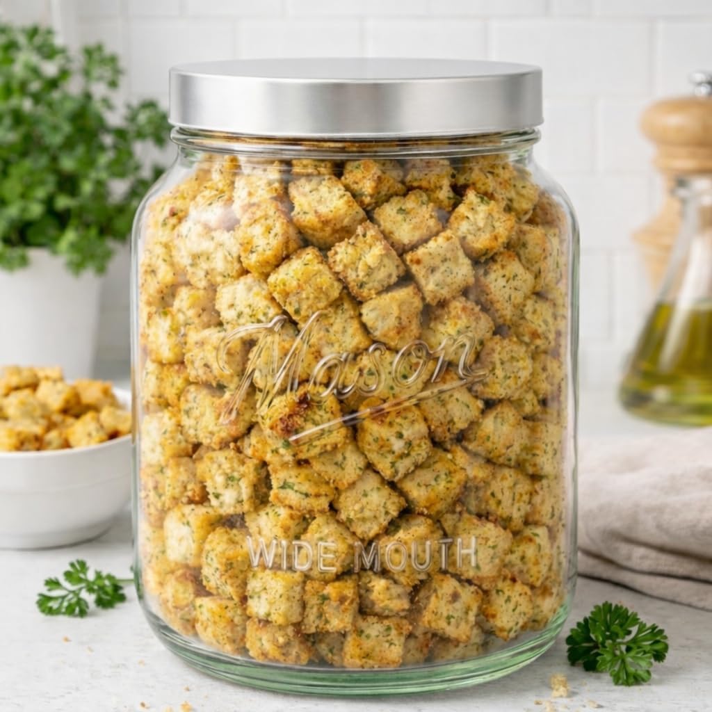 64 oz square glass jar with printed measurement marks