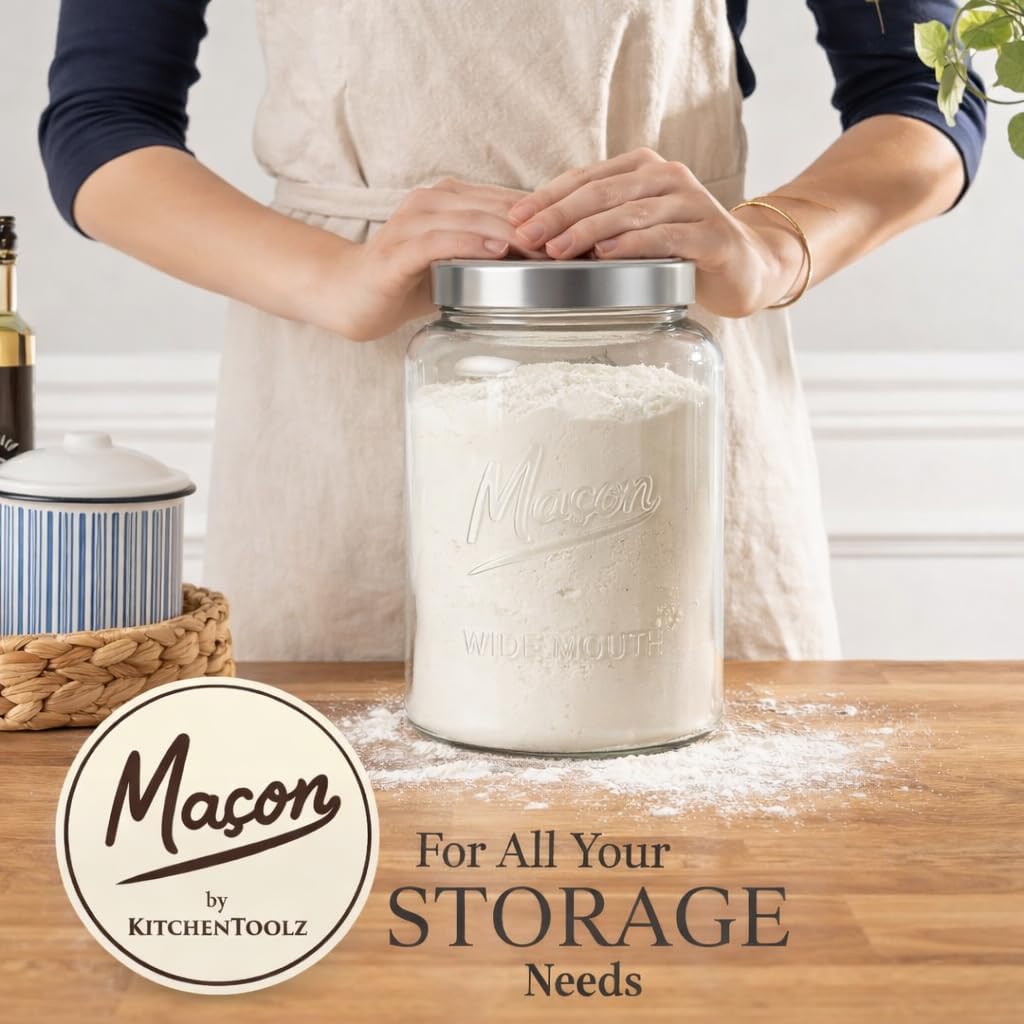 1 Gallon Round Glass Mason Jar - Metal Lid