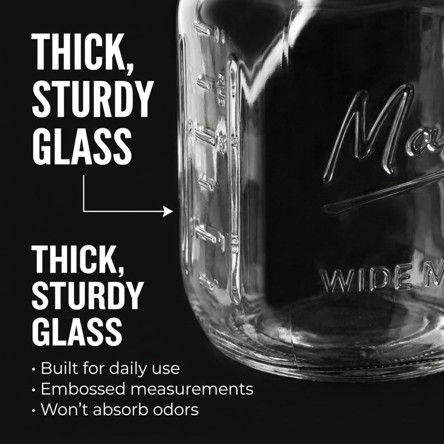 1 Gallon Square Glass Mason Jar - Plastic Lid
