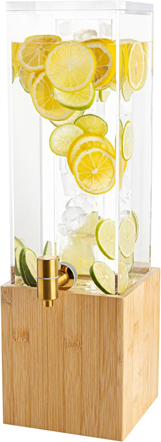 1.25 Gallon Acrylic Beverage Dispenser with Ice Core & Stand