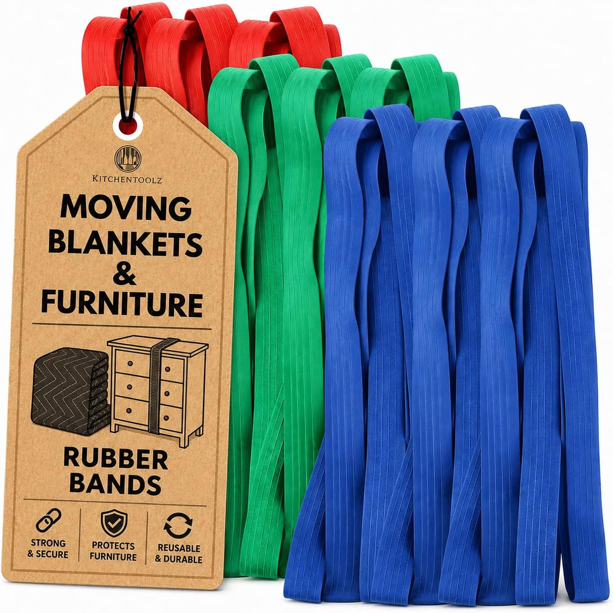 Furniture Mover Rubber Bands - Variety Pack