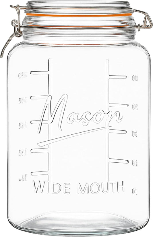 1 Gallon Mason Jar - Mason Logo - Swing Top