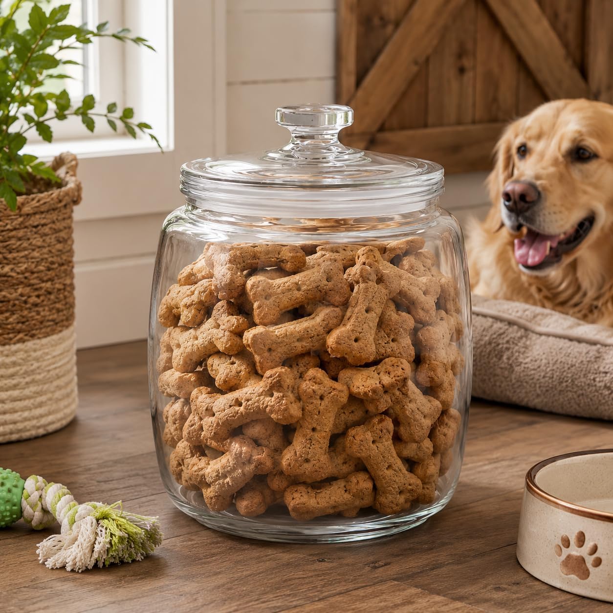 2.5 Gallon Extra Large Glass Cookie Jar - Airtight Lid