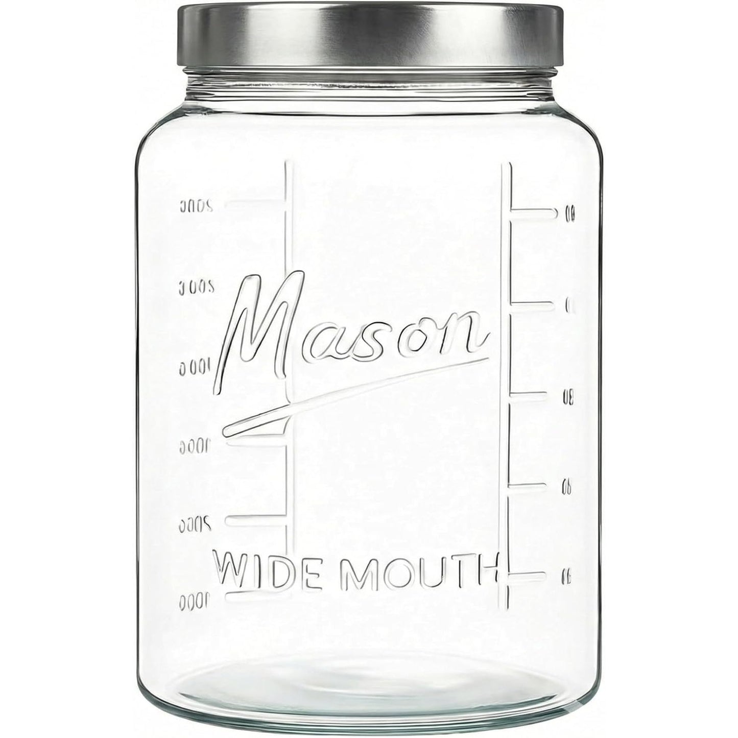 1 Gallon Round Glass Mason Jar - Metal Lid