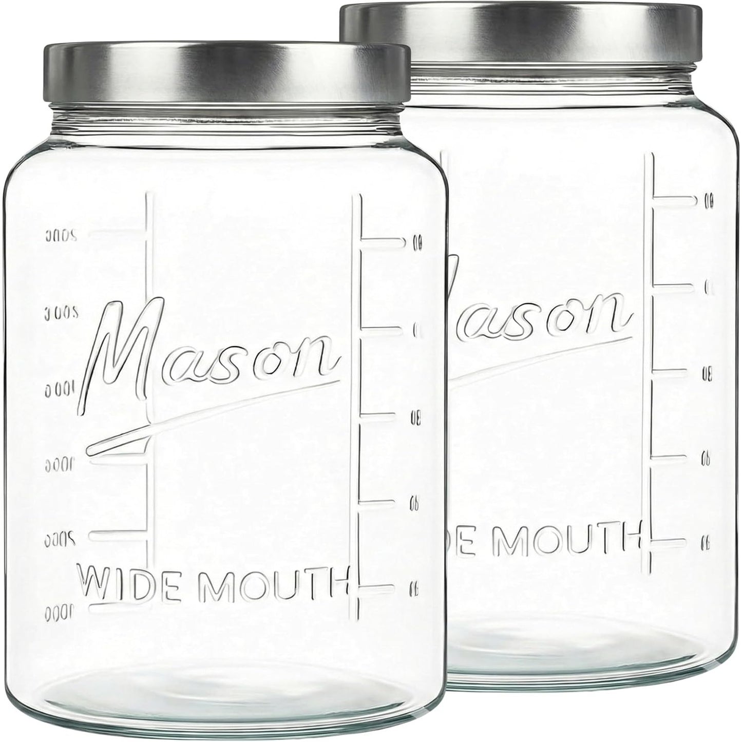 1 Gallon Round Glass Mason Jar - Metal Lid