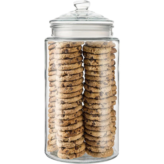 2 Gallon Tall Glass Cookie Jar with Airtight Lid