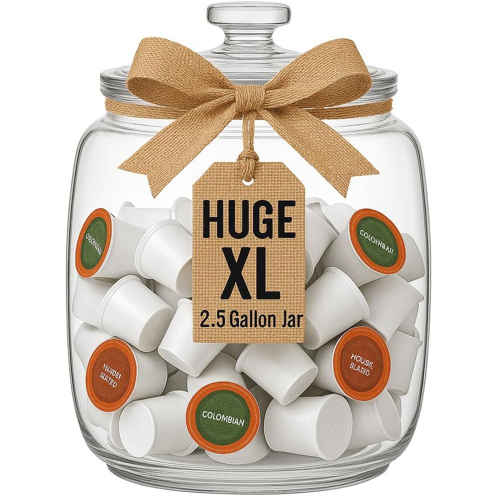 2.5 Gallon Extra Large Glass Cookie Jar - Airtight Lid