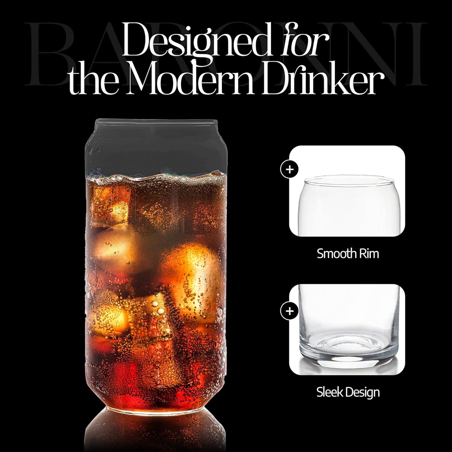 Can Shaped Drinking Glass - 16oz - by Baronni