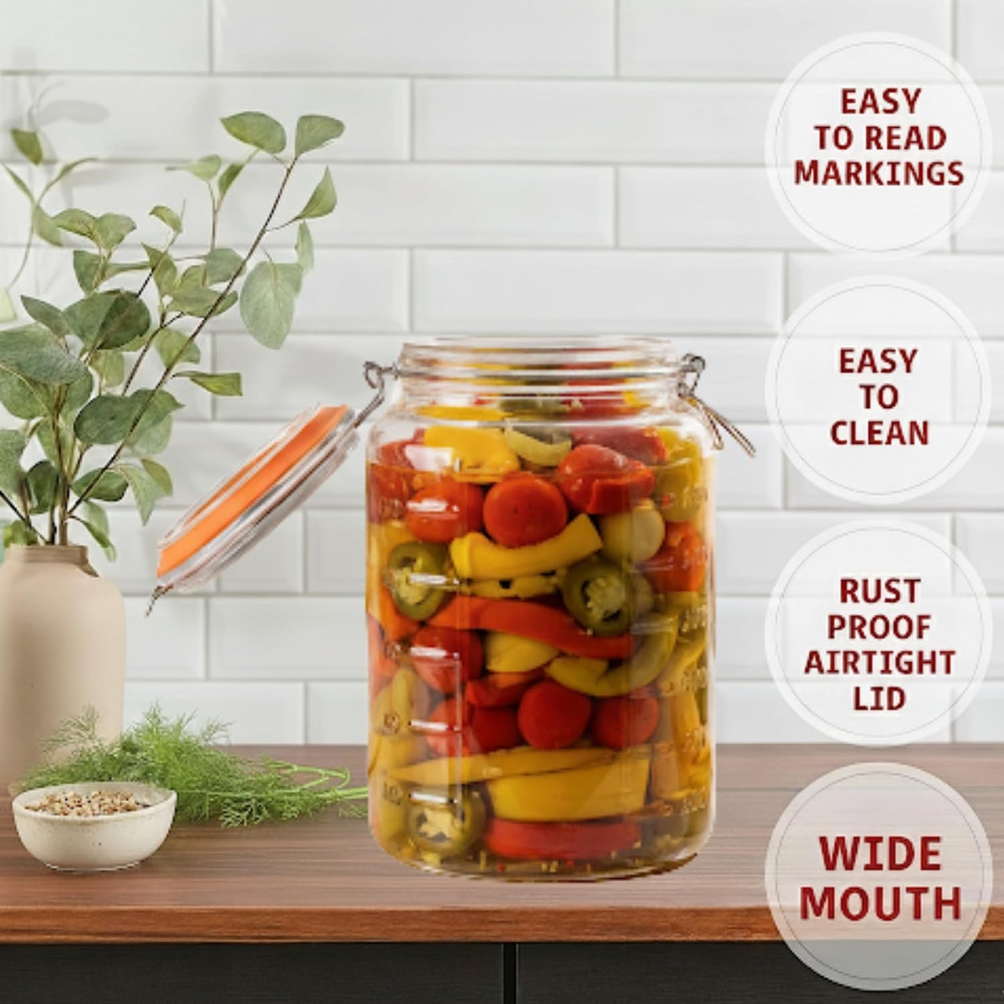 1 Gallon Glass Fermenting Jar - Airlock Lid