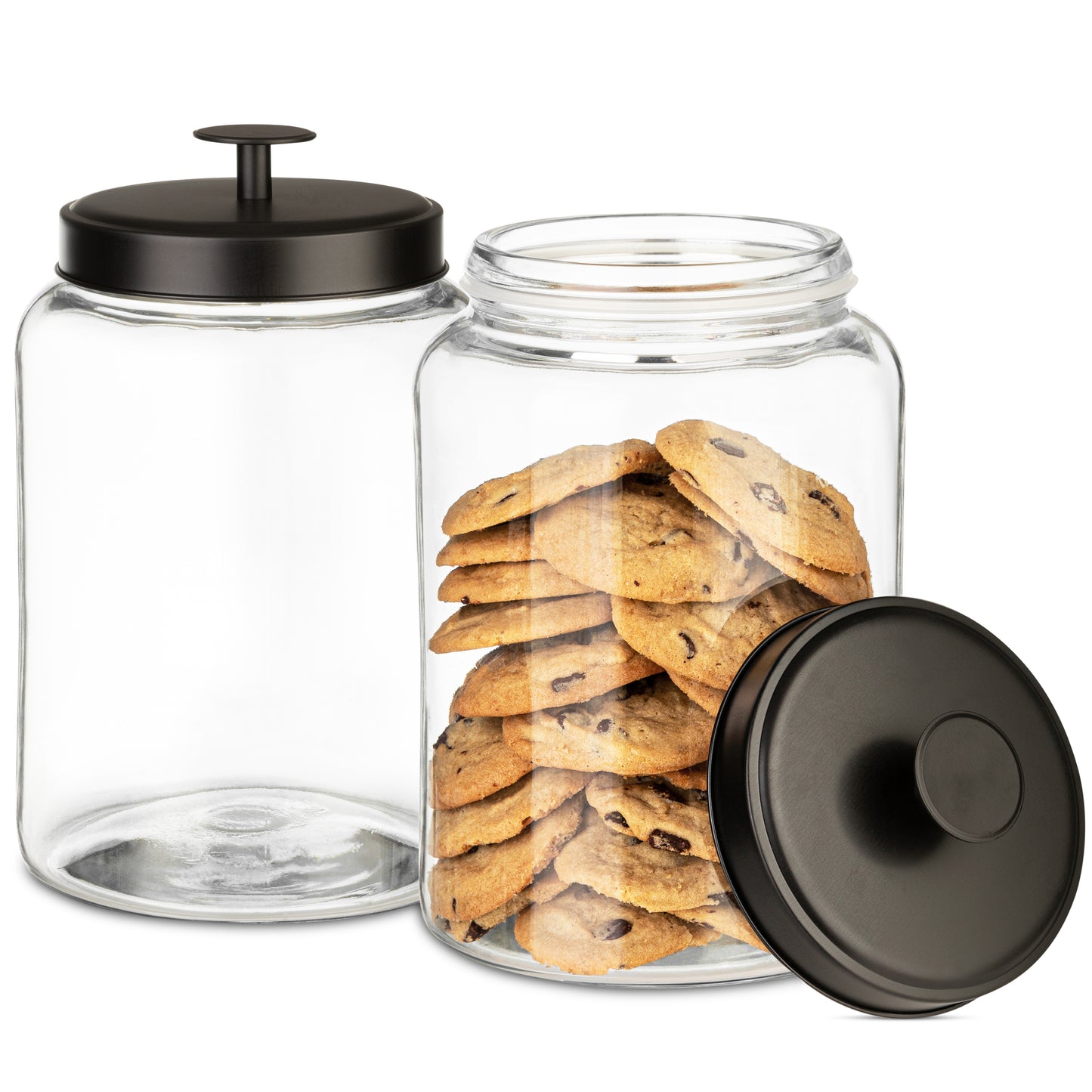 1 Gallon Glass Cookie Jar - Metal Lid