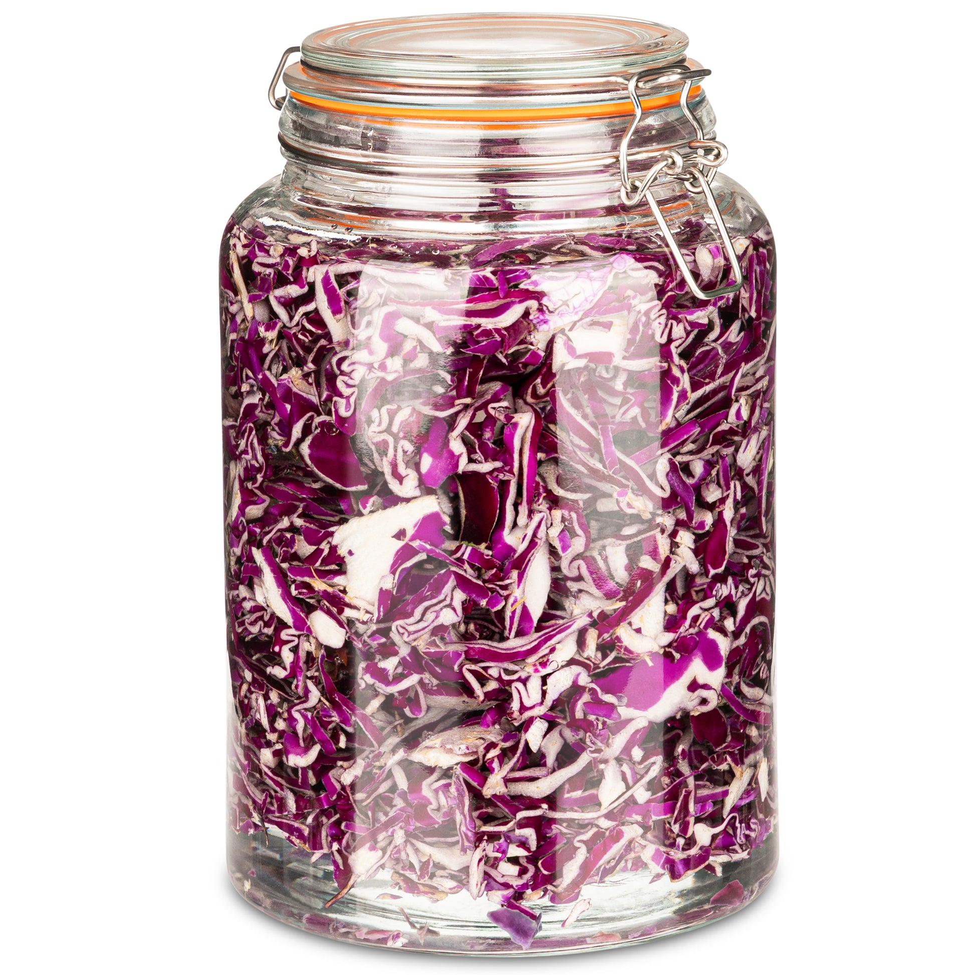 1 gallon glass pickling jar with hinge clasp lid