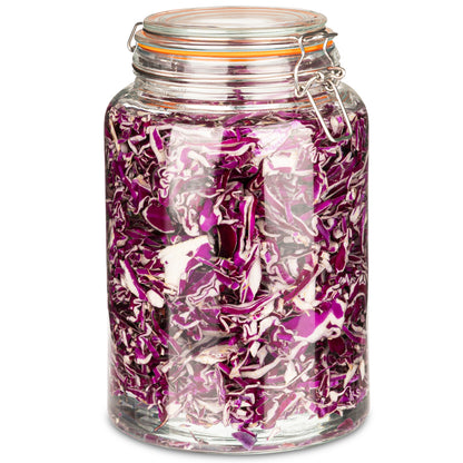 1 gallon glass pickling jar with hinge clasp lid