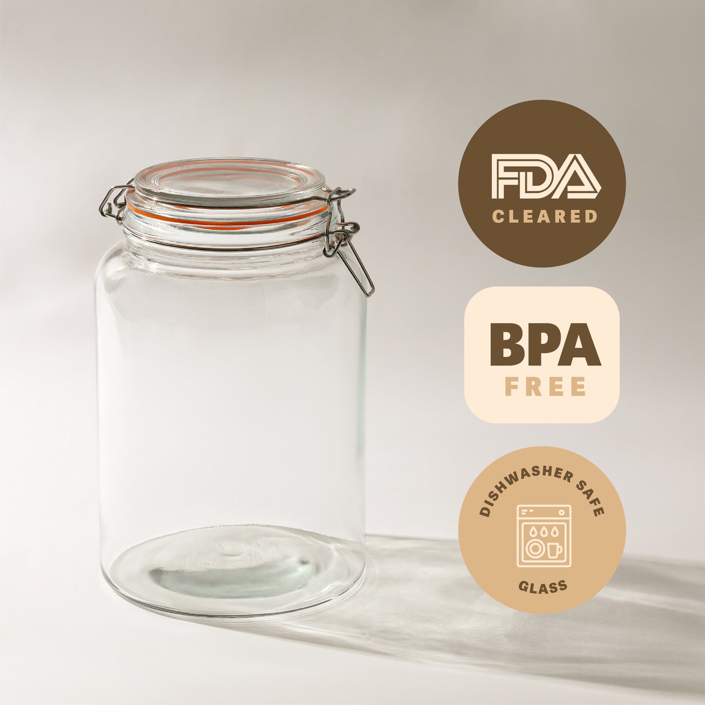 1 Gallon Glass Storage Jar with Clasp Lid