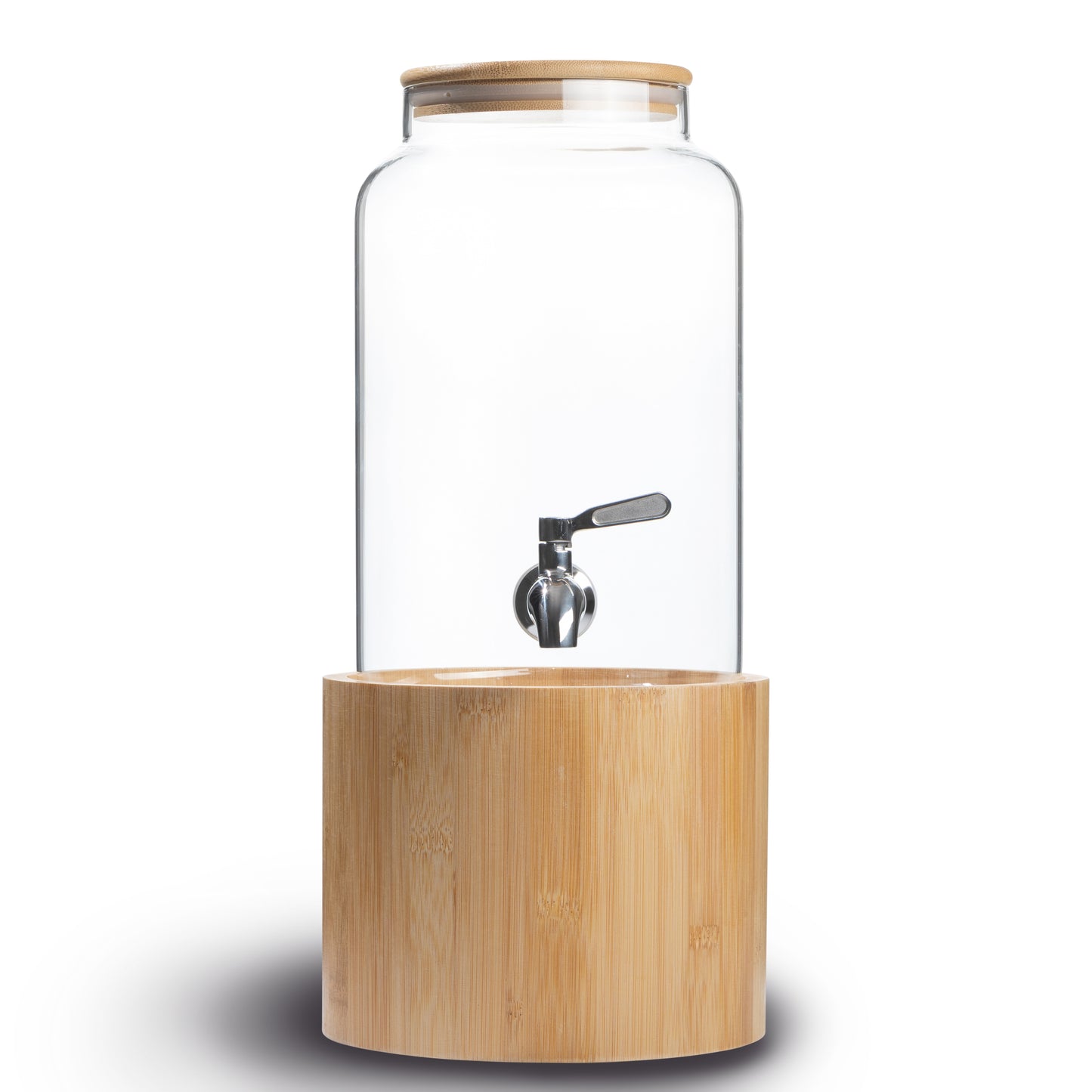 1 Gallon Borosilicate Jar Dispenser - Bamboo Stand