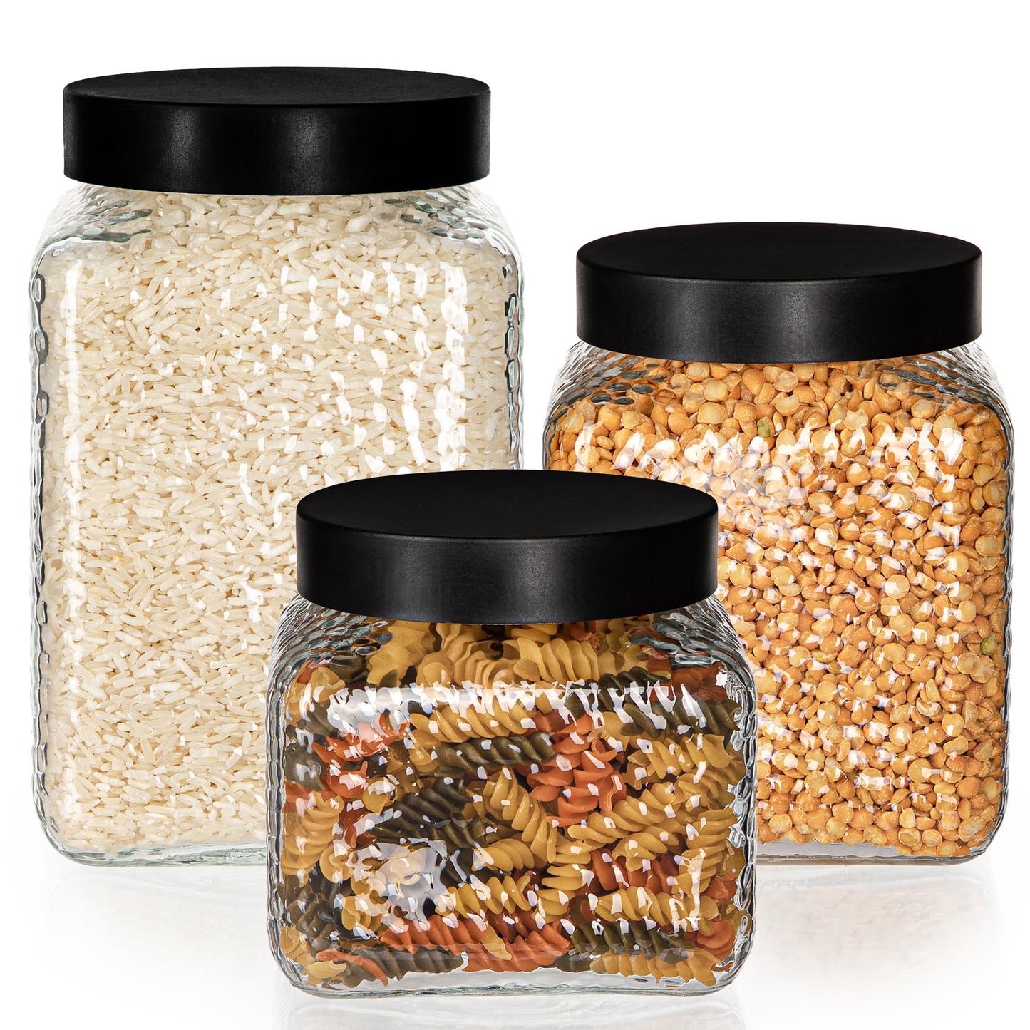 Food Storage Container Set with Airtight Lids – Retro Design (Set of 3)